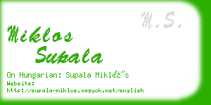 miklos supala business card